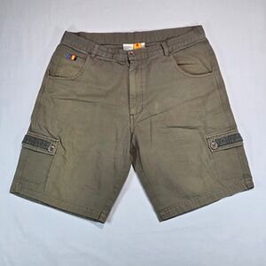 Savier Mens Cargo Shorts Olive Green Cotton Skateboarding Utility Pockets Size L